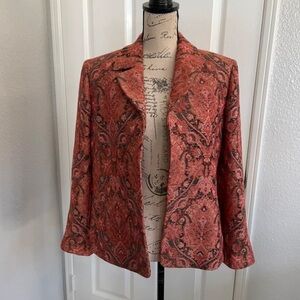 Kasper Women's Elegant Red Patterned Blazer